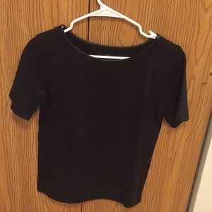Leather ribbed black loft t shirt